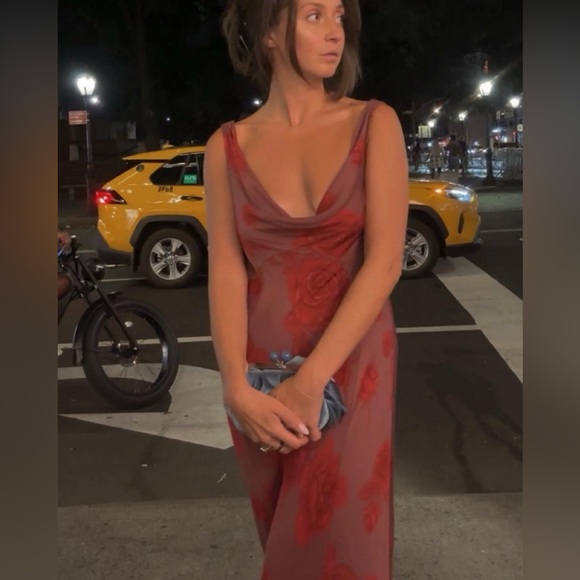 FREE PEOPLE Zelda Red Floral Maxi Dress 6 - Picture 2 of 11